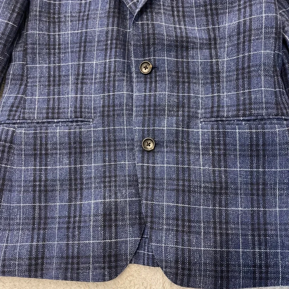 Bonobos Jetsetter Wool Linen Blazer Mens‎ 38S Glen Plaid Slim Fit Unconstructed